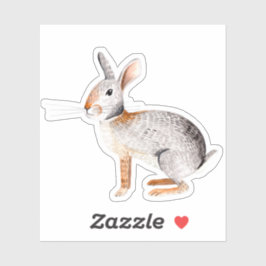 Stilvolle, graue und braune Stickerei für Tierhase Aufkleber