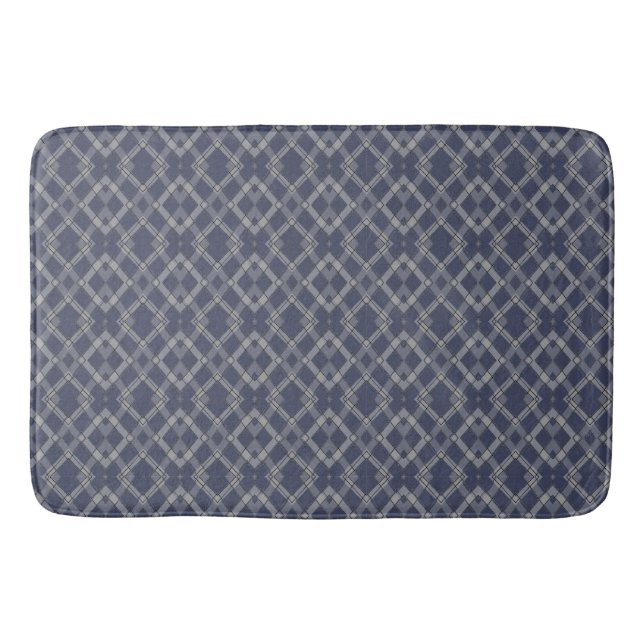 Stilvolle Gray Blue Gemustert Decorator Mat Badematte (Vorderseite)