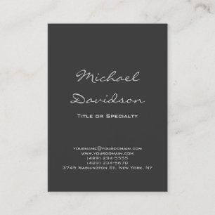 Stilvolle Gray Classical Script Business Card Visitenkarte