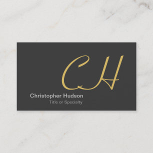 Stilvolle Gray Monogram Consultant Business Card Visitenkarte