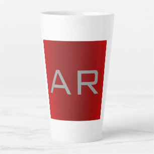 Stilvolle Gray Red Trendy Monogram Milchtasse