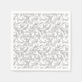 Stilvolle, graziöse lineare Äste mit Blätter Serviette