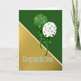 Stilvolle Green and Gold Abschluss Card Karte