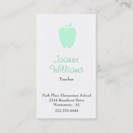Stilvolle Green Apple Teacher Business Card Terminkarte