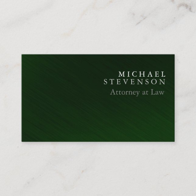 Stilvolle Green Attorney at Law Business Card Visitenkarte (Vorderseite)