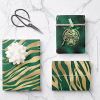 Stilvolle Green & Gold Tiger Gesicht und Streifen