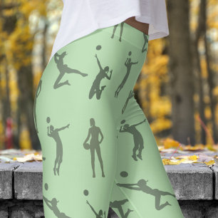 Stilvolle Green Womens Volleyball Muster Leggings