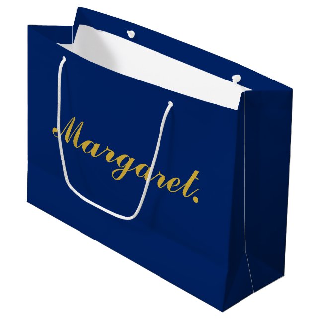 Stilvolle große personalisierte Geschenktasche aus Geschenktüte (Vorderseite Schrägansicht)