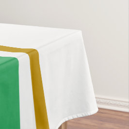 Stilvolle, grün-braune Rennstreifen auf Weiß Tischdecke