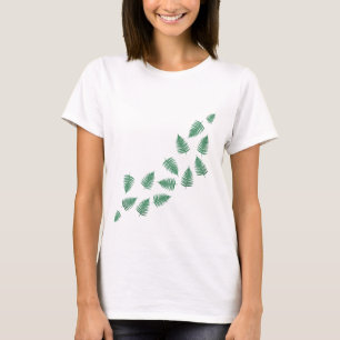 Stilvolle Grüne Farnpflanzen Wellen Langarmshirt T-Shirt