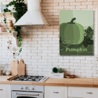 Stilvolle grüne Kürbiskugel - Canvas drucken