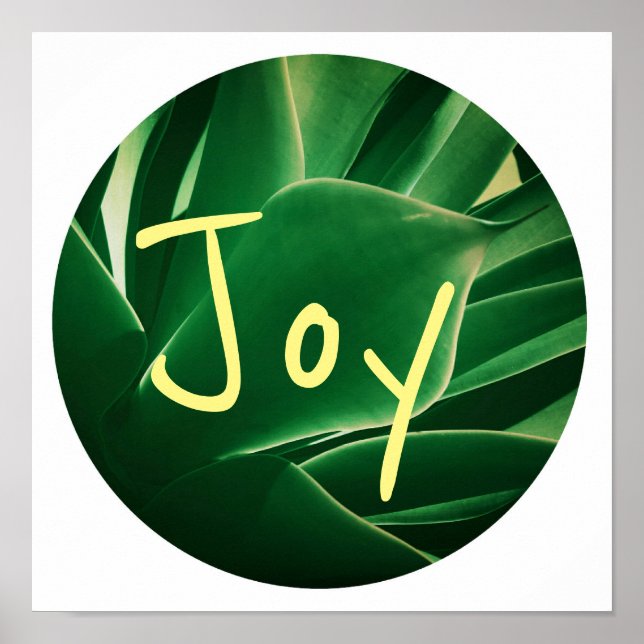 Stilvolle grüne Pflanze Succulent Joy Poster (Vorne)
