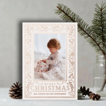 Stilvolle Grüne Weihnachts-Foto-Roségold