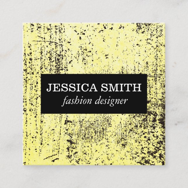 Stilvolle grunge-gelbe Textur Quadratische Visitenkarte (Vorderseite)