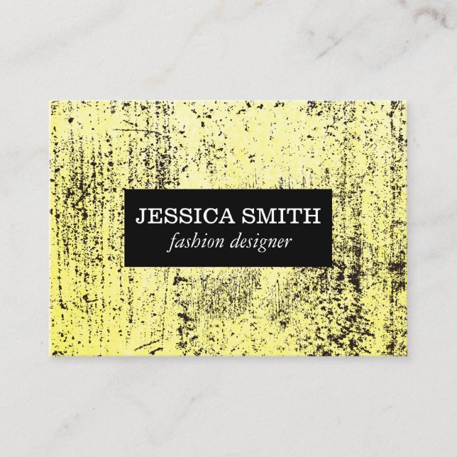 Stilvolle grunge-gelbe Textur Visitenkarte (Vorderseite)