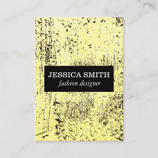 Stilvolle grunge-gelbe Textur Visitenkarte (Vorderseite)