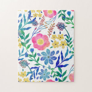 Stilvolle, gürtelrosa Blume handlackieren Puzzle