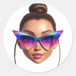 Stilvolle, gürtliche Rundkranke Runder Aufkleber