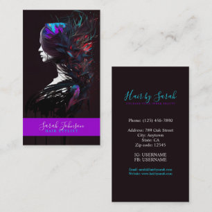 Stilvolle Hair Stylist Digital Art Business Card Visitenkarte