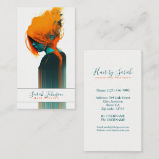 Stilvolle Hair Stylist Digital Art Business Card Visitenkarte