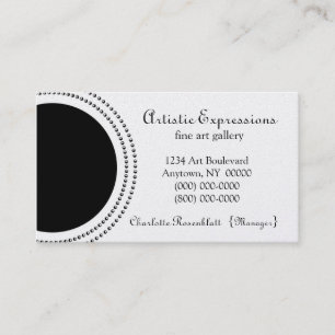 Stilvolle Half Circles Business Card, Black Visitenkarte