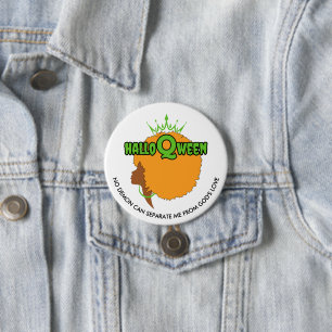Stilvolle HALLOQWEEN Afro Queen Halloween Button