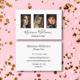 stilvolle Handschrift und Haar 3 Fotos Visitenkarte