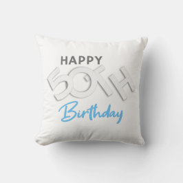 Stilvolle Happy 50. Geburtstags Typografie Kissen