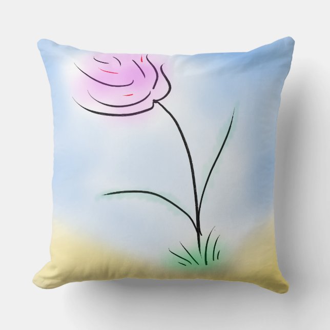 Stilvolle Happy Blume an einem warmen Sonnentag Kissen (Vorderseite)