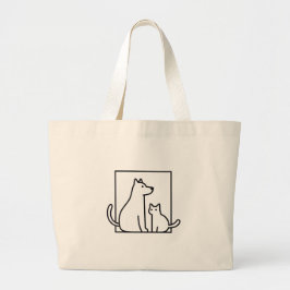 Stilvolle Haustiere, Katzen und Hunde Kunst Jumbo Stoffbeutel