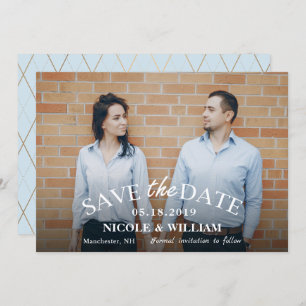 Stilvolle hellblaue Hochzeit speichern das Date-Fo Save The Date