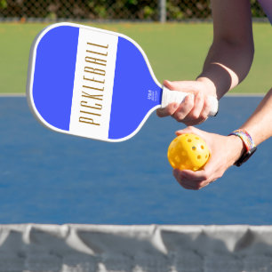 Stilvolle, hellblaue PICKLEBALL Streifen Text Schläger
