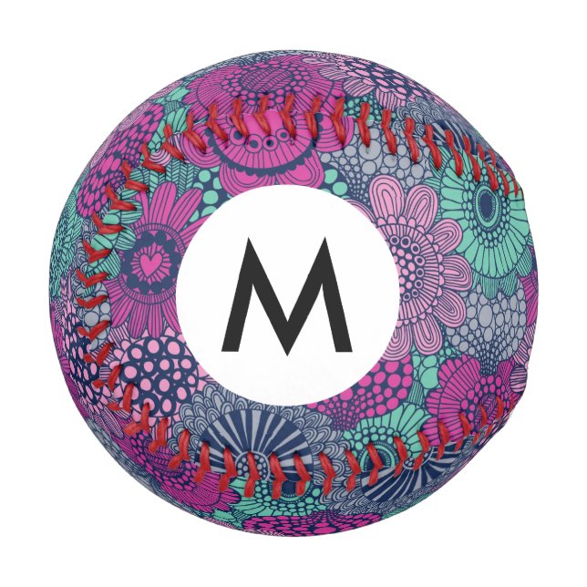 Stilvolle, helle Gestaltung wunderschöner Blume Baseball (Vorderseite Links)