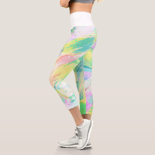 Stilvolle, helle Pastellfarben Abstrakte Kunst Capri Leggings