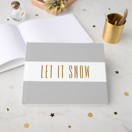 Stilvolle, hellgraue Streifen LASSEN ES SNOW Text Gästebuch