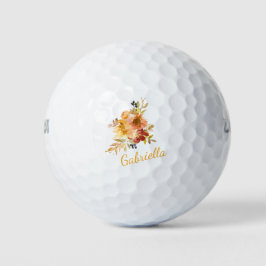 Stilvolle Herbst Wasserfarben Personalisiert Golfball