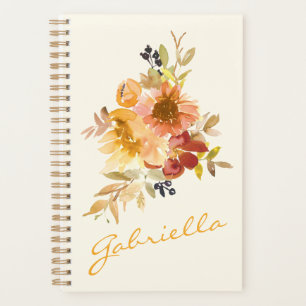 Stilvolle Herbst Wasserfarben Personalisiert Planer