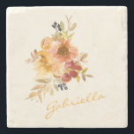 Stilvolle Herbst Wasserfarben Personalisiert Steinuntersetzer<br><div class="desc">Stilvolle Herbstfallen Wasserfarbe Personalisiert Stone Untersetzer</div>