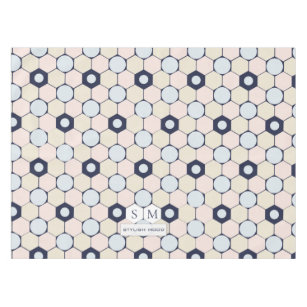 Stilvolle Hexagons und Kreise Nahtloses Muster Tischdecke