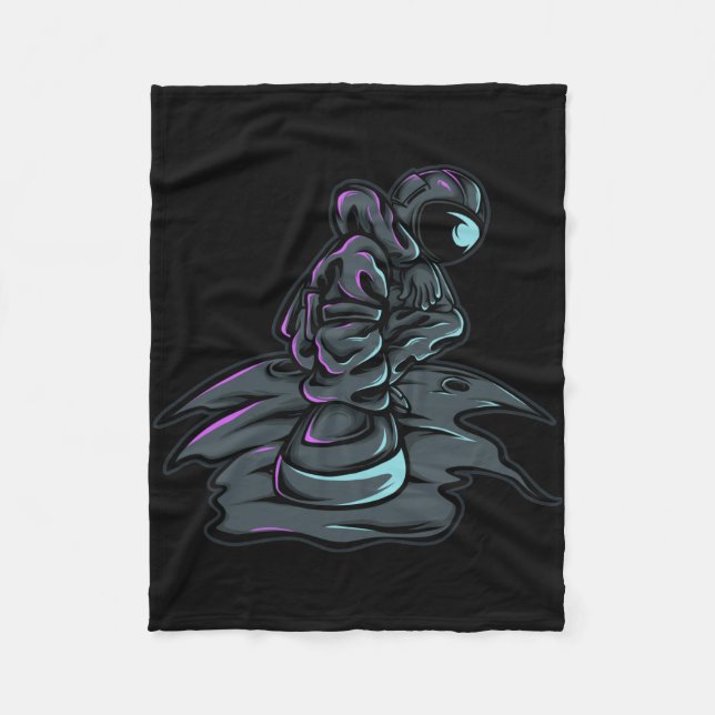 Stilvolle Hip Hop Astronautin Fleecedecke (Vorderseite)