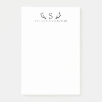 Stilvolle Hirschgeweihe Graues Monogramm