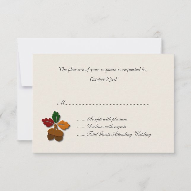 Stilvolle Hochzeit im Herbst Response Cards RSVP Karte (Vorderseite)