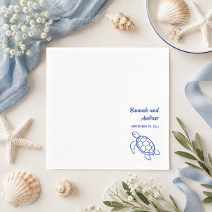 Stilvolle Hochzeit mit handgezeichneter Schildkröt Serviette
