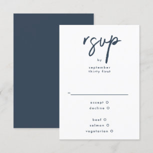 Stilvolle Hochzeit moderner Individuelle Name Navy RSVP Karte