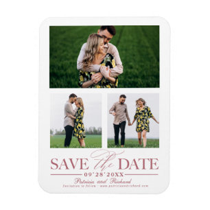 Stilvolle Hochzeit speichern das Datum Mehrere Fot Magnet