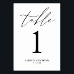 Stilvolle Hochzeitsfeier Tischnummer<br><div class="desc">Eine einfache,  schicke Kalligraphie-Tischnummer. _____________________________________________________ Hinweis: Sie müssen die Tischnummer auf jeder Karte einzeln ändern. Nachdem Sie eine Nummer erstellt haben,  fügen Sie sie der Karte hinzu und wiederholen Sie den Vorgang für jede gewollt Nummer. ______________________________________________________________</div>