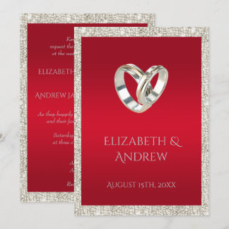 Stilvolle Hochzeitsrennen, Ruby Red & Glitzer Wedd Einladung