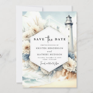 Stilvolle Hochzeitsstimmung im Leuchtturm Watercol Save The Date