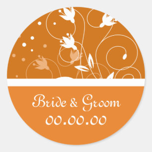 Stilvolle Hochzeitsticker Runder Aufkleber