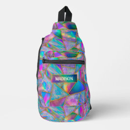 Stilvolle holografische Imitate Crossbody Bag